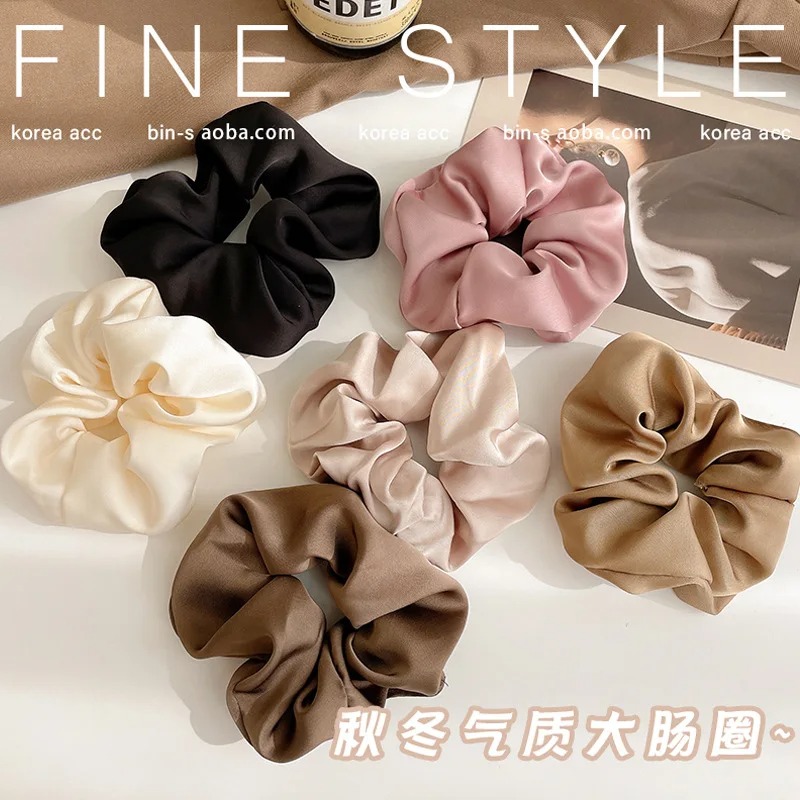 Accesorios para el cabello De Seda francesa para Mujer textura elástica Cheveux Complementos De Scrunchies Gomas Pelo Mujer bandas corbata satén