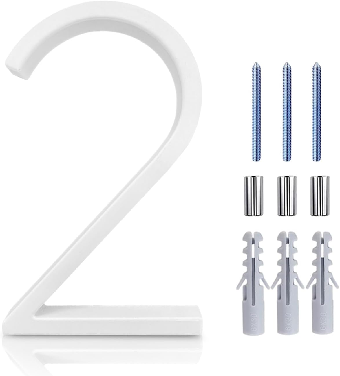 Número de casa moderno flotante blanco de 152mm, números de dirección de puerta Huinummers para placas de señal digitales para exteriores de casa de 6 pulgadas. # 0-9: Castaño