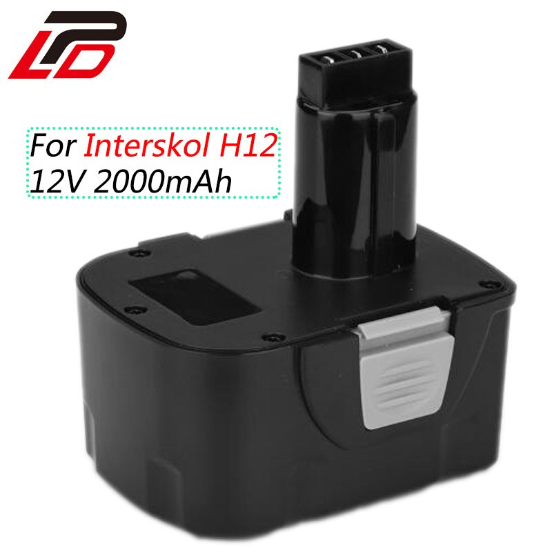 Ni-CD Power Tool Battery for Interskol H12 12V 2000mAh Cordless Drill Replacement Rechargeable Battery