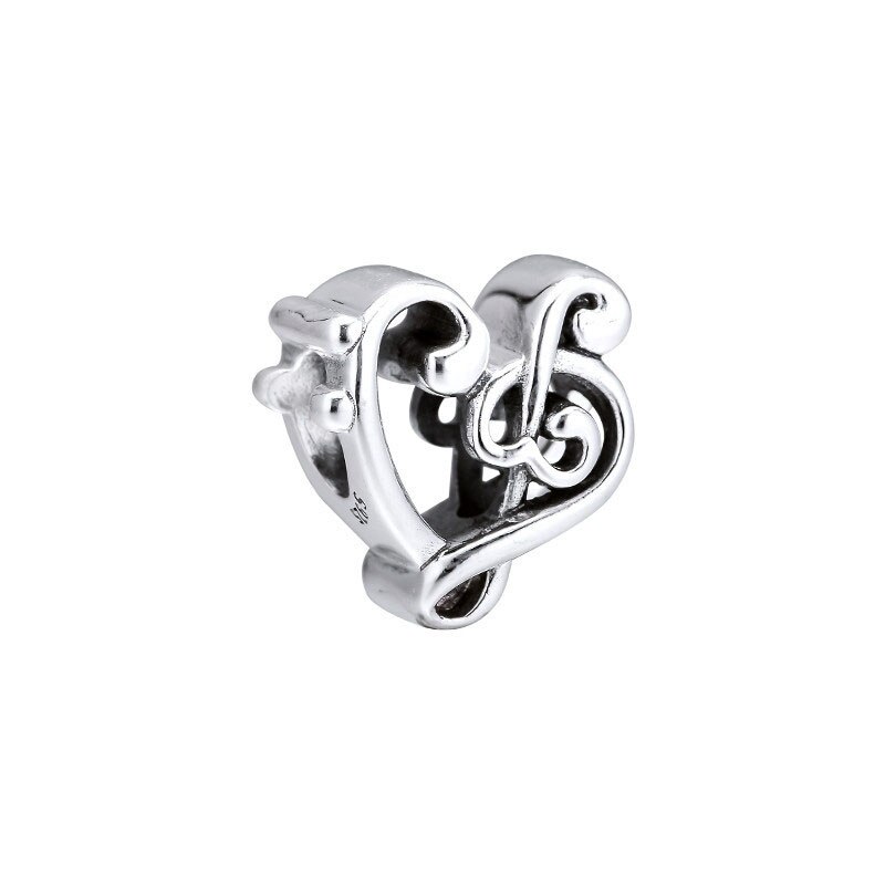 Fit 925 Silver Original Charms Bracelets Openwork Love Music Charm Bead Pendant For Bracelets Sterling Bangle Jewelry Making DIY