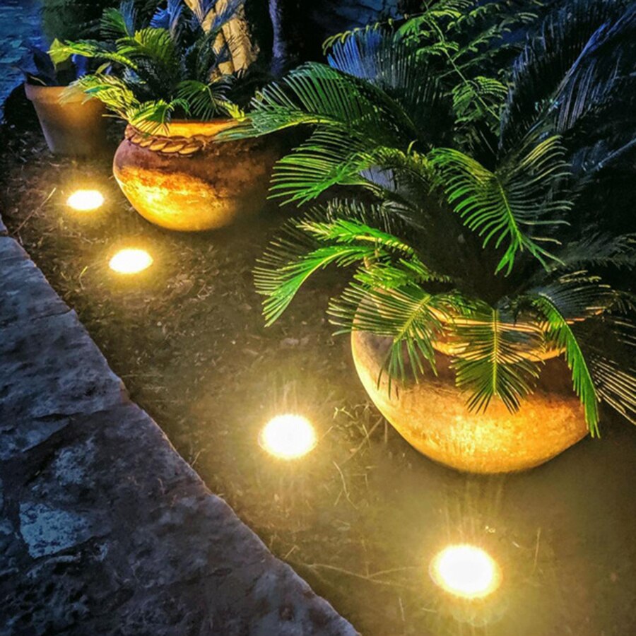 Upgraded 10LED Solar Ground Lights 180 Degree Rotatable Solar Garden in-Ground Light Outdoor for Lawn Pathway Driveway