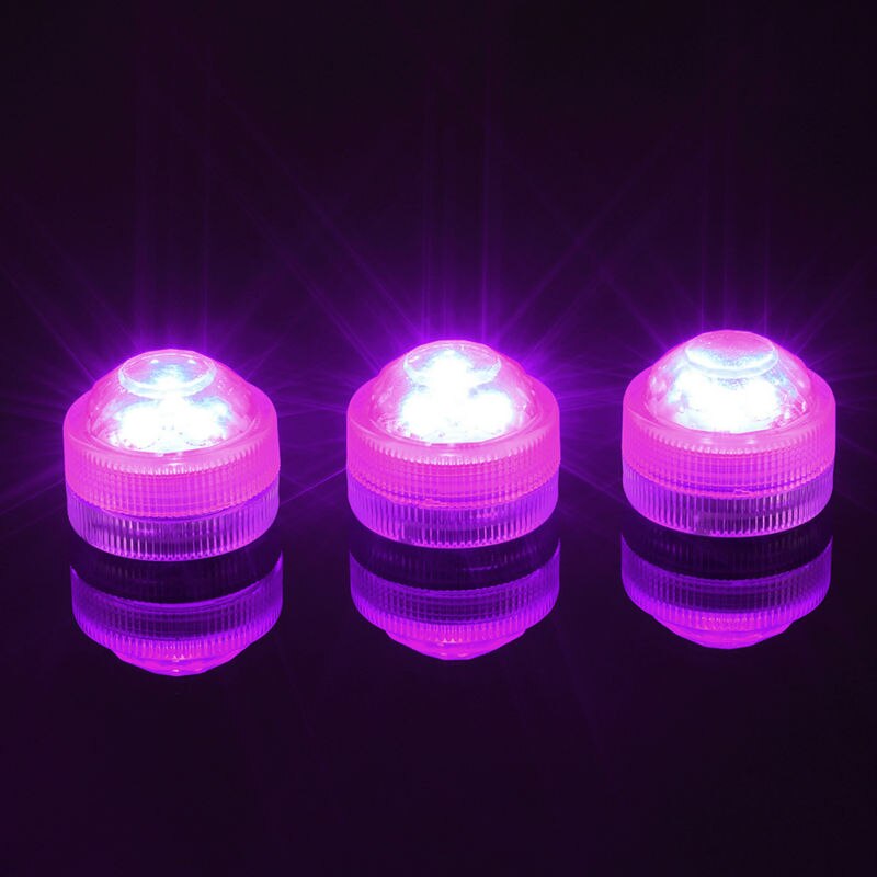 20pcs 3LED Waterproof Submersible LED Lights Remote Controlled Base Vase Candle Lights Battery Operated LED Lights for Wedding