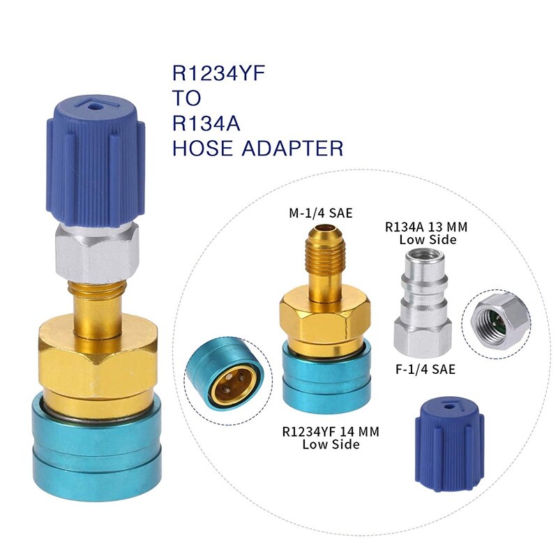 R1234Yf Zu R134A Niedrigen Seite schnell Koppler, r12 Zu R134A Schlauch Adapter passend zu Anschluss Für Auto Klimaanlage Ac Ladung