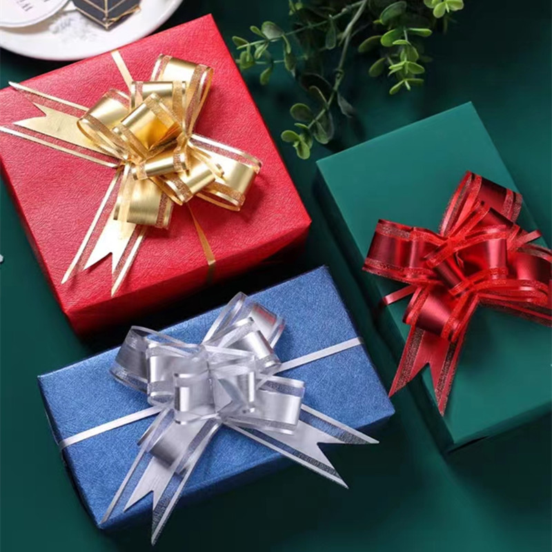 10/20 Pcs Sneeuw Garen Pull Boog Lint Grote Auto Boog Voor Auto Verjaardag Kerstcadeaus Decoratie Lint bruiloft Pull Bloem