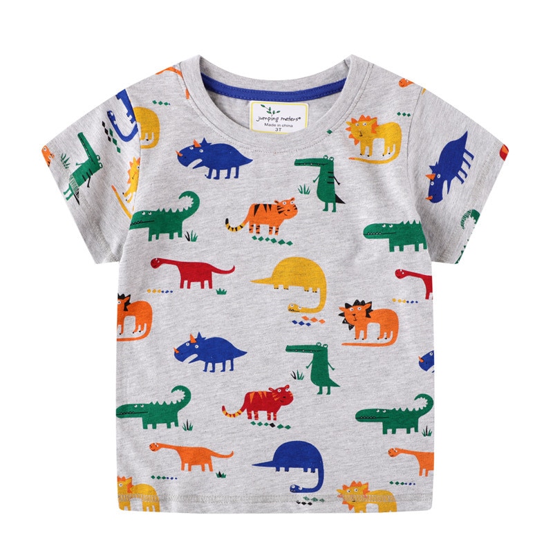 Springen Meter Korte Mouwen Katoenen Kinderen Tops Tees Met Cartoon Cars Jongens Meisjes T Shirts Zomer Baby Kleding T-shirts