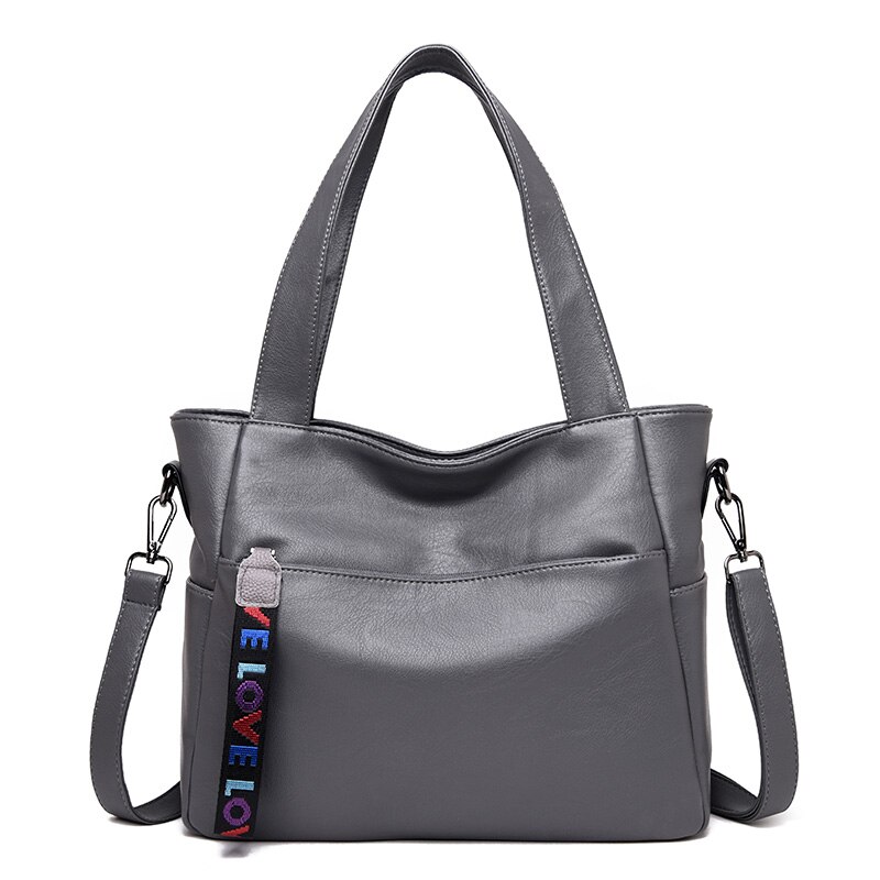 Lederen Crossbody Tassen Voor Vrouwen Luxe Handtas Casual Dames Schoudertas Tote Bag Sac Een belangrijkste: Gray