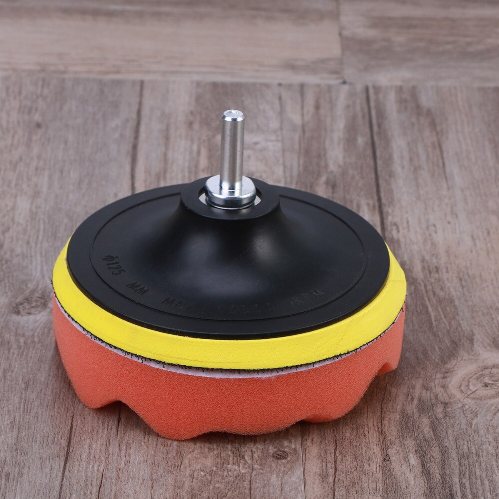 8 Stuks 5 Inch Buffing Spons Polijsten Pad Zelfklevende Schijf Wol Disc Polijsten Wax Schuren Pad Kit Voor auto
