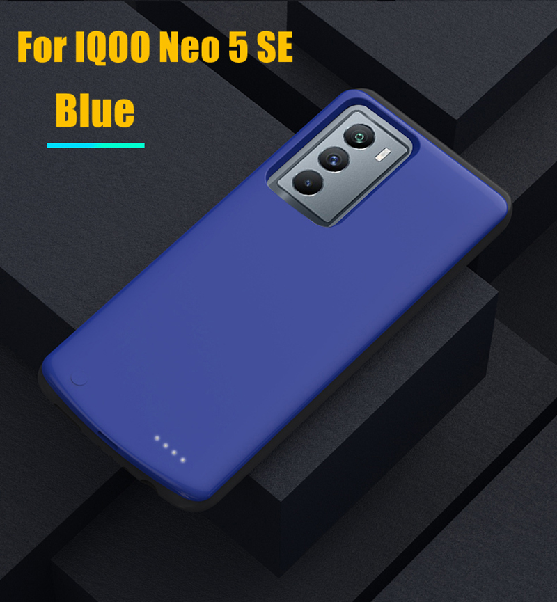 Draagbare Powerbank Cover Voor Vivo Iqoo Neo 5 Se Acculader Gevallen 6800Mah Externe Batterij Power Bank Case Voor iqoo Neo 5 S: NEO 5 SE Blue