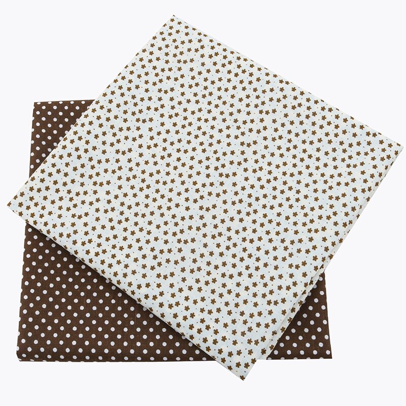 Nanchuang 7pcs/Lot Coffee Thin Cotton Fabric Low Density Patchwork Cloth DIY Handmade Sewing Tissue Needlework Pattern 50x50cm