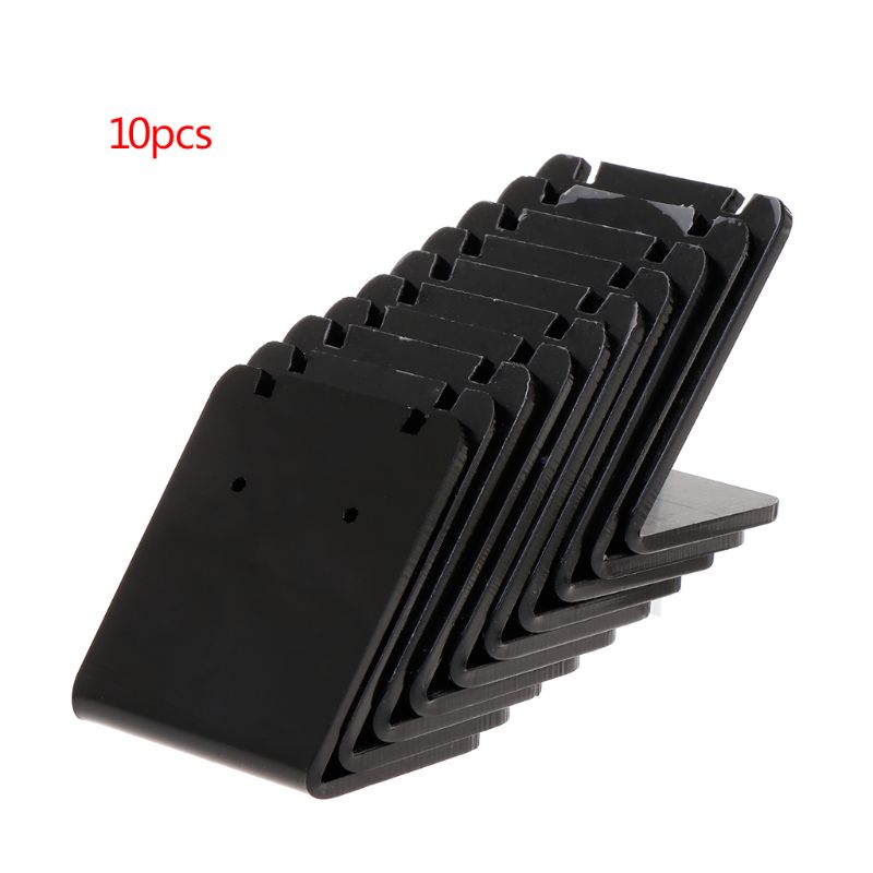 10 Pcs/Set Earrings Jewelry Stand Holder Display Rack L Shape Rectangle Acrylic Ear Stud Jewelry Show Bracket Rack: Black