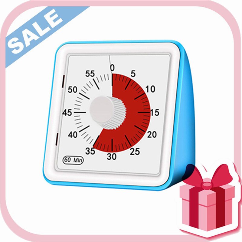 60 Minutes Timer Visual Analog Silent Countdown Clock Study Time Management Tool Practical Durable Timers