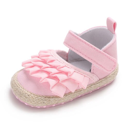 Newborn Infant Baby Girl Princess Non-Slip Baby Shoes Sandals Fabric Shoes Size 0-18M