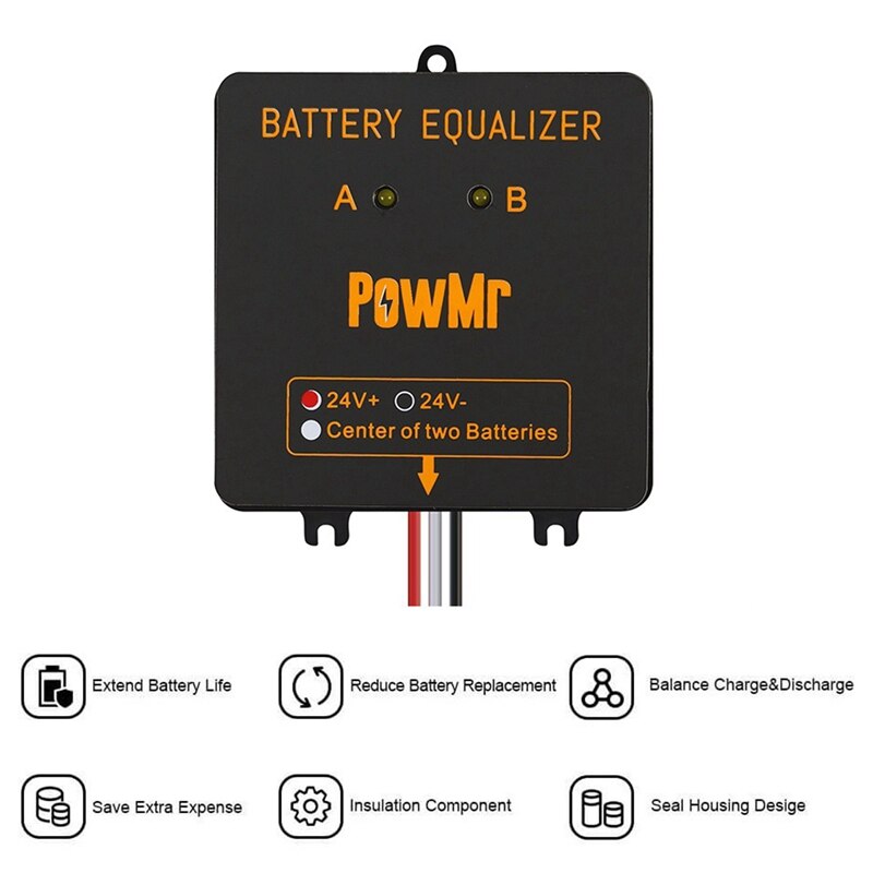 Battery Balancer for 2 x 12V Lead Acid Battery Bank System Nx12V Battery Equalizer