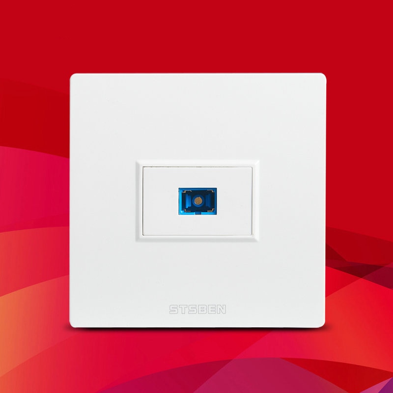 Fiber SC Optical Interface Socket 86 Type Wall Panel Sockets White Weak Panel