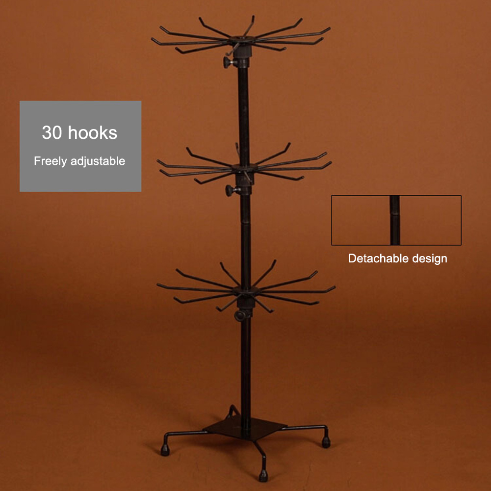 Display Stand 3 Tiers Counter Rack Metal Jewelry Earring Necklace Ring Show Holder Display Rack 70 x 30cm Jewelry Display Stand