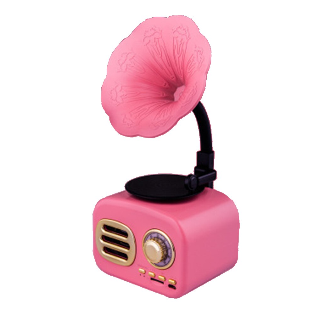Retro Mini Radio Portable USB Bluetooth Speaker Support Card Vintage AM FM Receiver Pocket Shortwave Home Stereo #2: Pink