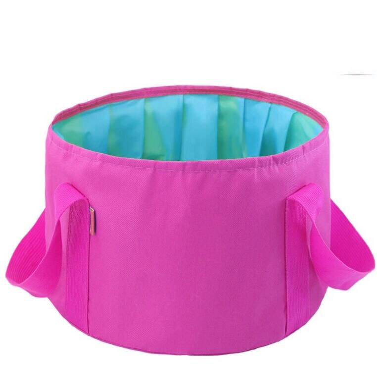 15L Tragbare draussen Reise Faltbare Falten Camping Waschbecken Eimer Schüssel Waschbecken Waschen Camping Wasser Eimer Reise Verwenden Becken: Burgund