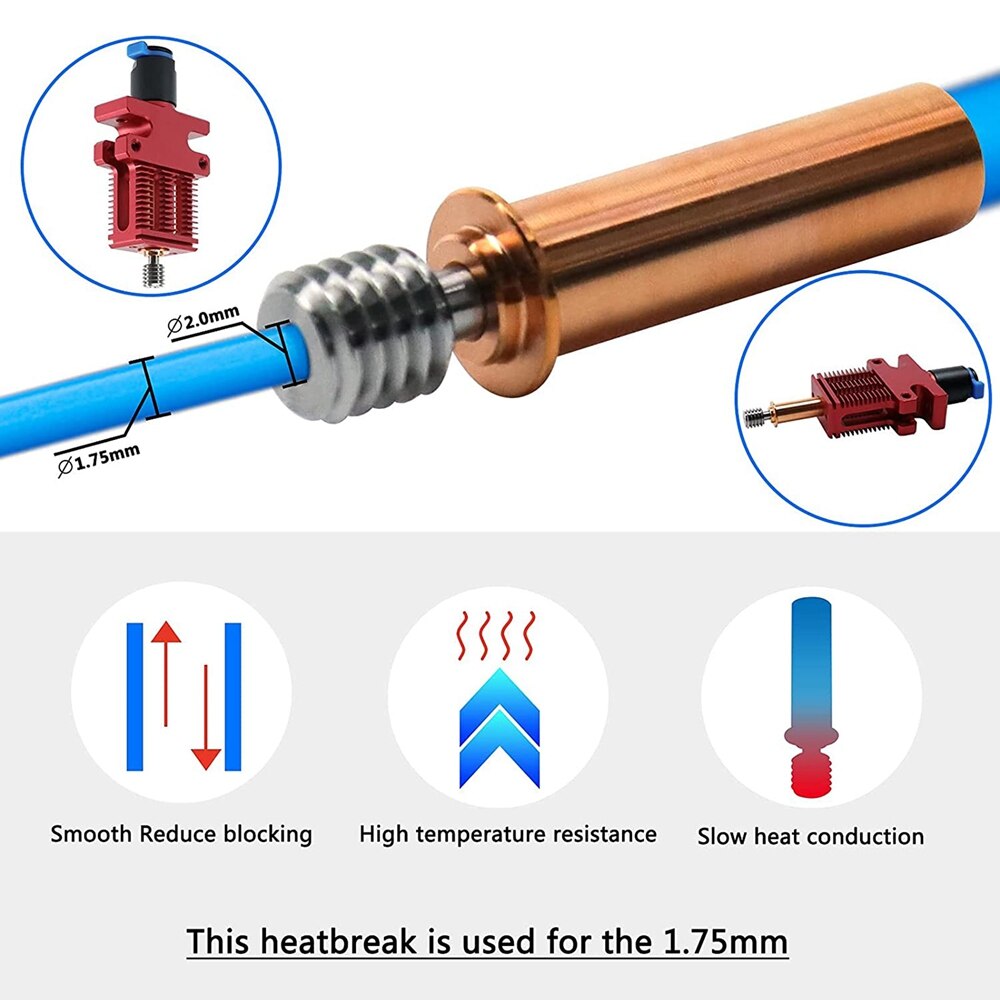 1 Piece of Bimetal -Melt Copper-Titanium Alloy Hose, Suitable for Creality CR-6 SE/Max/CR-5 PRO 3D Printer