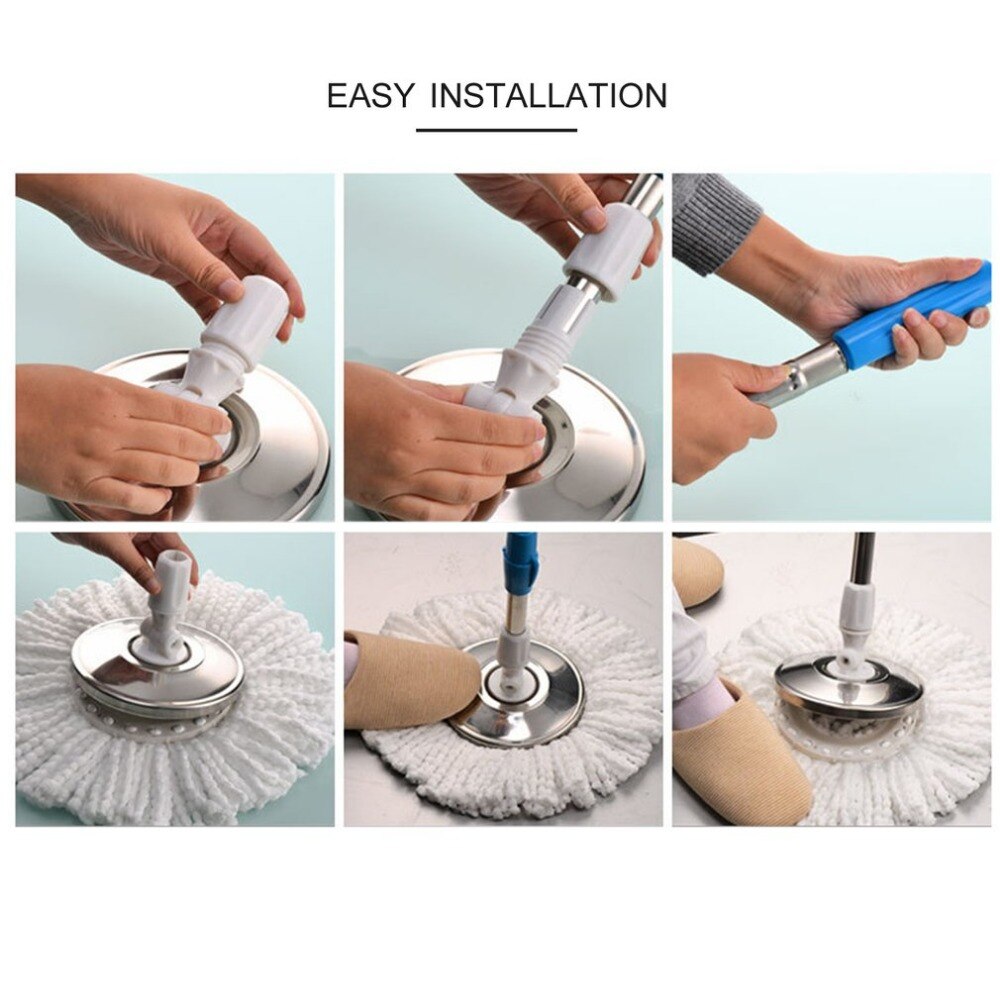 Practical Home Use Magic Floor Cleaning Mop 360 Degree Rolling Spin Self-Wring Fiber Cotton Head Floor Mop Set