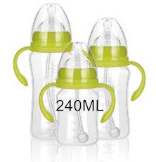 180/240/300ML Baby PP plastic Milk bottle newborn baby Anti-Slip with handle bottle Cup Water Bottle Milk Feeding Accessories: green-240ML