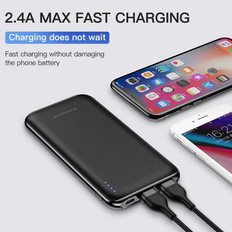 KUULAA Power Bank 10000 mAh Power Tragbare Lade Poverbank 10000 mAh USB Externe Batterie Ladegerät Für Xiaomi Mi 9 8 iPhone