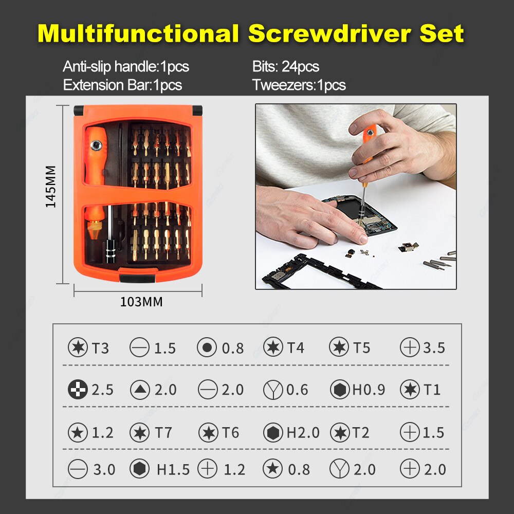 45 in 1 Cell Phone Opening LCD Screen Screwdriver Repair Tools Set For Apple Macbook Air Pro Repair Laptop Phone Repair Tool Kit