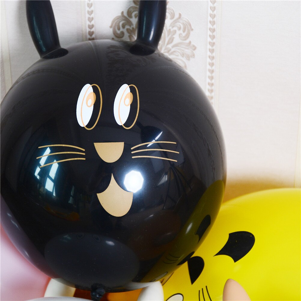 Color Random 10Pcs/Set Rabbit Head Latex Inflatable Balloon Mixed Children's Party Special Shaped Cartoon Toys