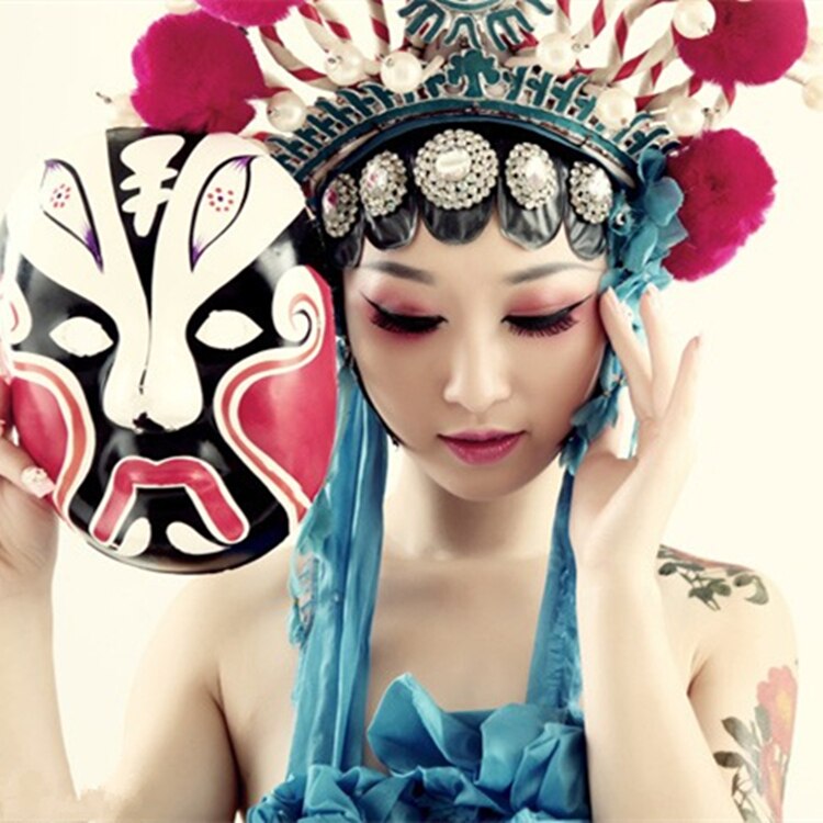 Sombrero de ópera tradicional china para mujer, sombreros de corona de bola de seda para actuación de ópera de Peking, fotografía antigua, Cosplay de Halloween