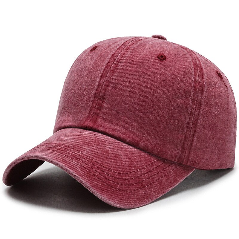Baseball-lippis miesten snapback-lippis naisille yksiväriset lippalakit vintage-puuvillalippikset miehille luuurheilulippikset: Punainen