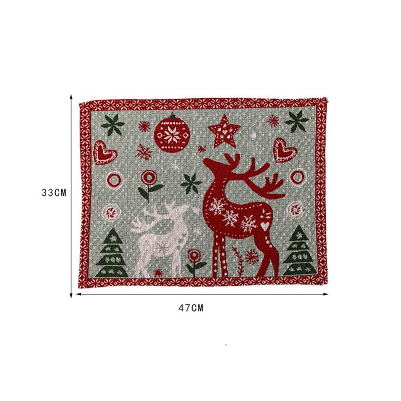 Vrolijk Kerstfeest Placemat Katoen Placemat Orname... Grandado