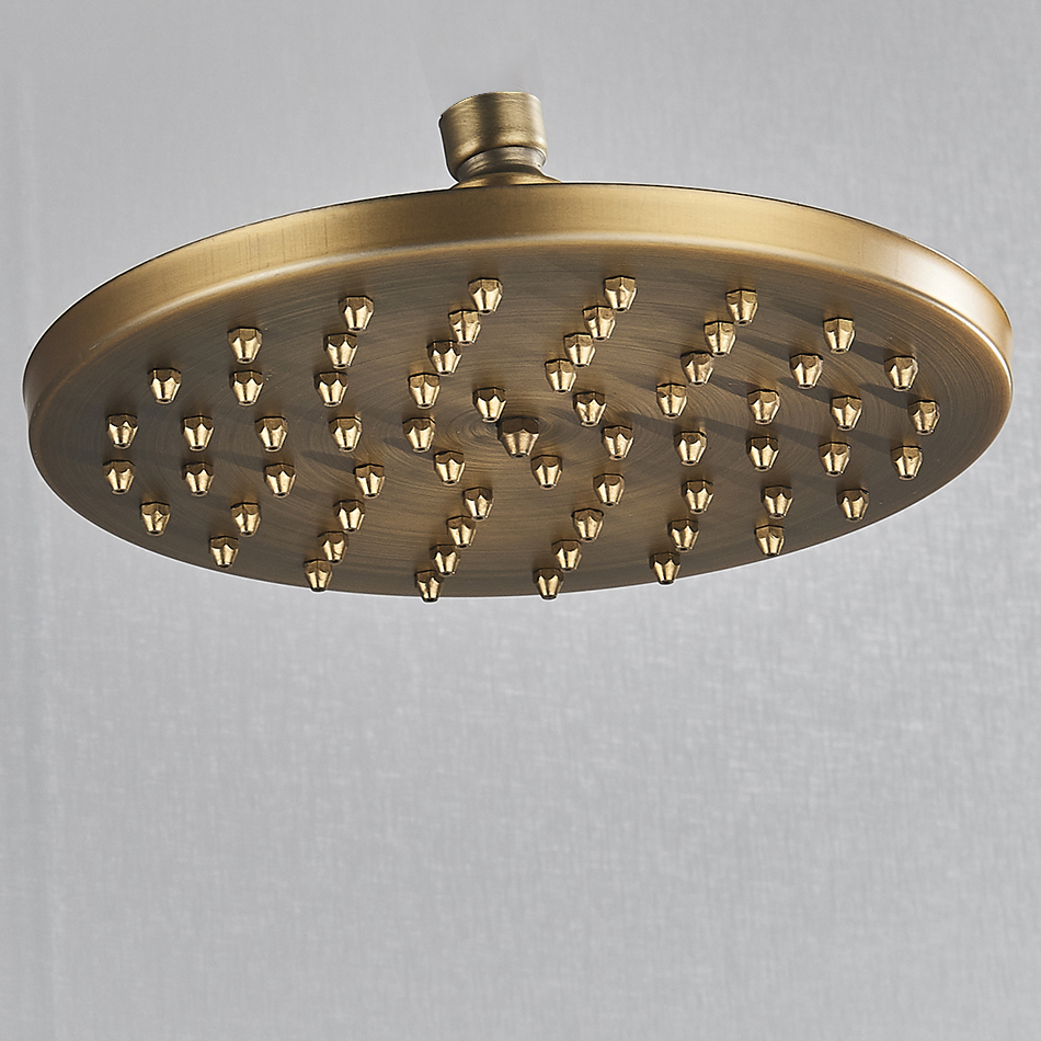 Badkamer 8 inch antiek messing douchekop bad regendouche kraankop badkameraccessoires massief messing: Bordeaux