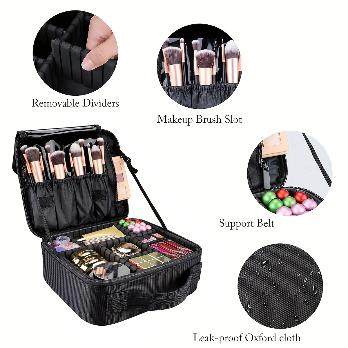 YANZA Makeup Case Beauty Brush Women Cosmetic Suitcase Make Up Organizer Travel Storage Box for Manicure