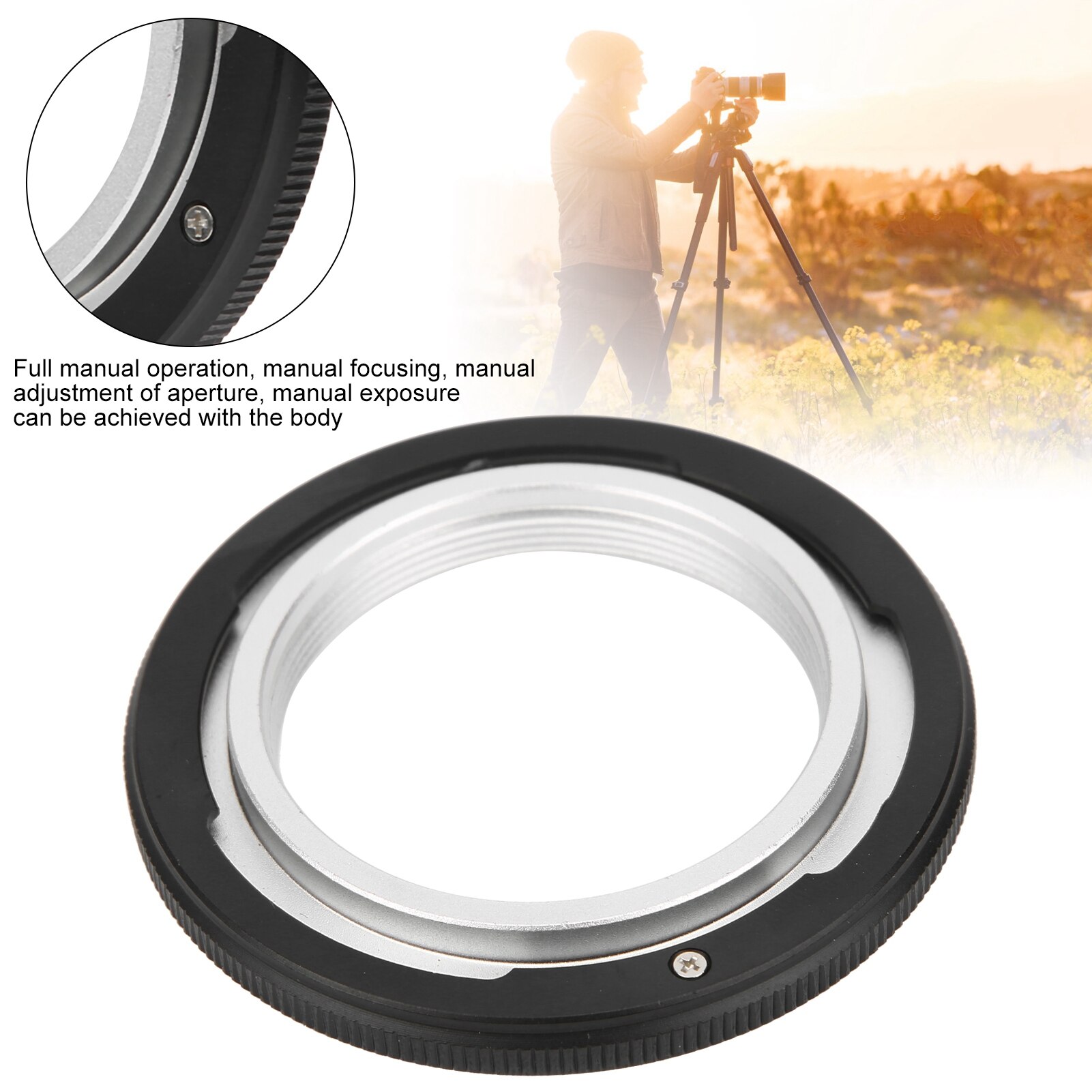 Adaptador portátil M42-FD adaptador de aleación de aluminio para montura M42 para montura FD Cuerpo de Cámara