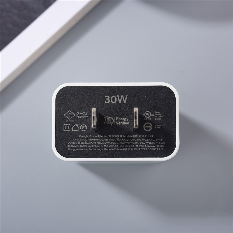 Original 30w- oplader til google pixel 9 8 7 pro  xl 3 4a hurtigopladning eu/us/uk strømadapter kompatibel med usb-c-enheder