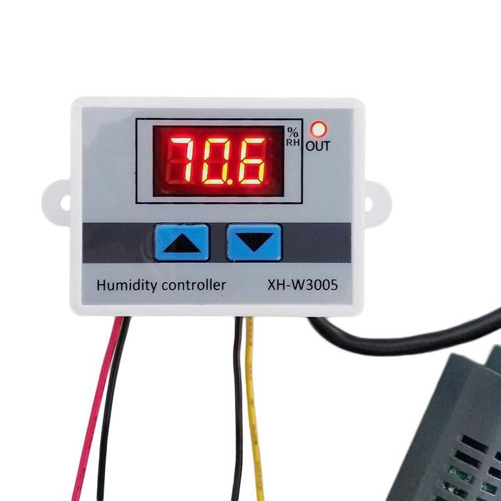 Ledet humidistat hygrometer xh -w3005 12v digital fugtighedsregulator fugtkontrolregulator + fugtighedsføler