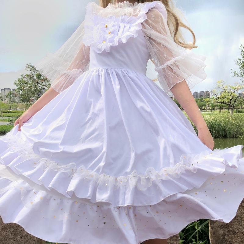 Lolita kall stjärna vatten måne lolita mjuk syster stil japansk söt jsk hängsel klänning kawaii söt tjej sommar