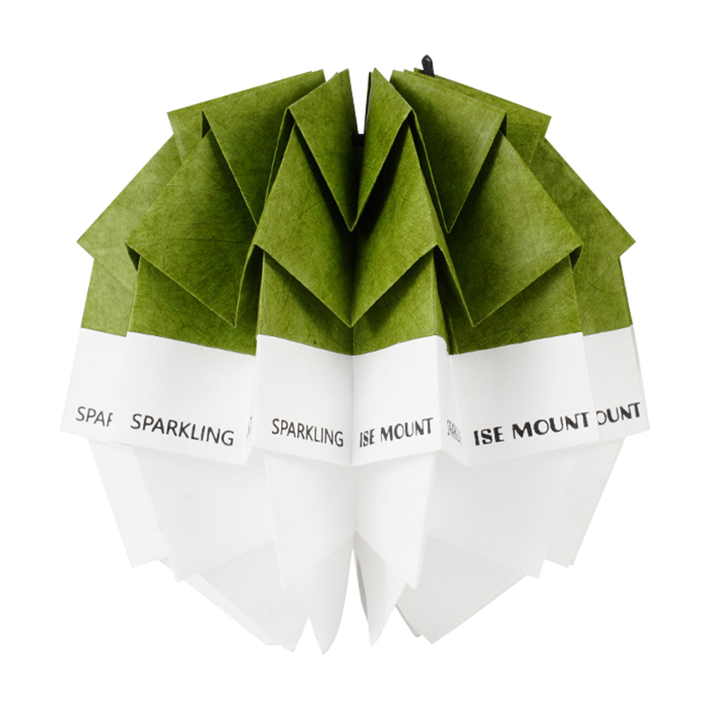 Pantalla de lámpara de papel de piña con cuerda ajustable, pantalla de luz para acampar al aire libre, pantalla plegable para acampar y hacer senderismo: Verde