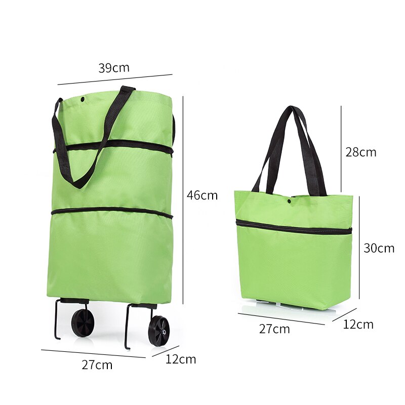 Folding Shopping Pull Cart Trolley Bag With Wheels Foldable Shopping Bags Reusable Grocery Bags Food Organizer Vegetables Bag