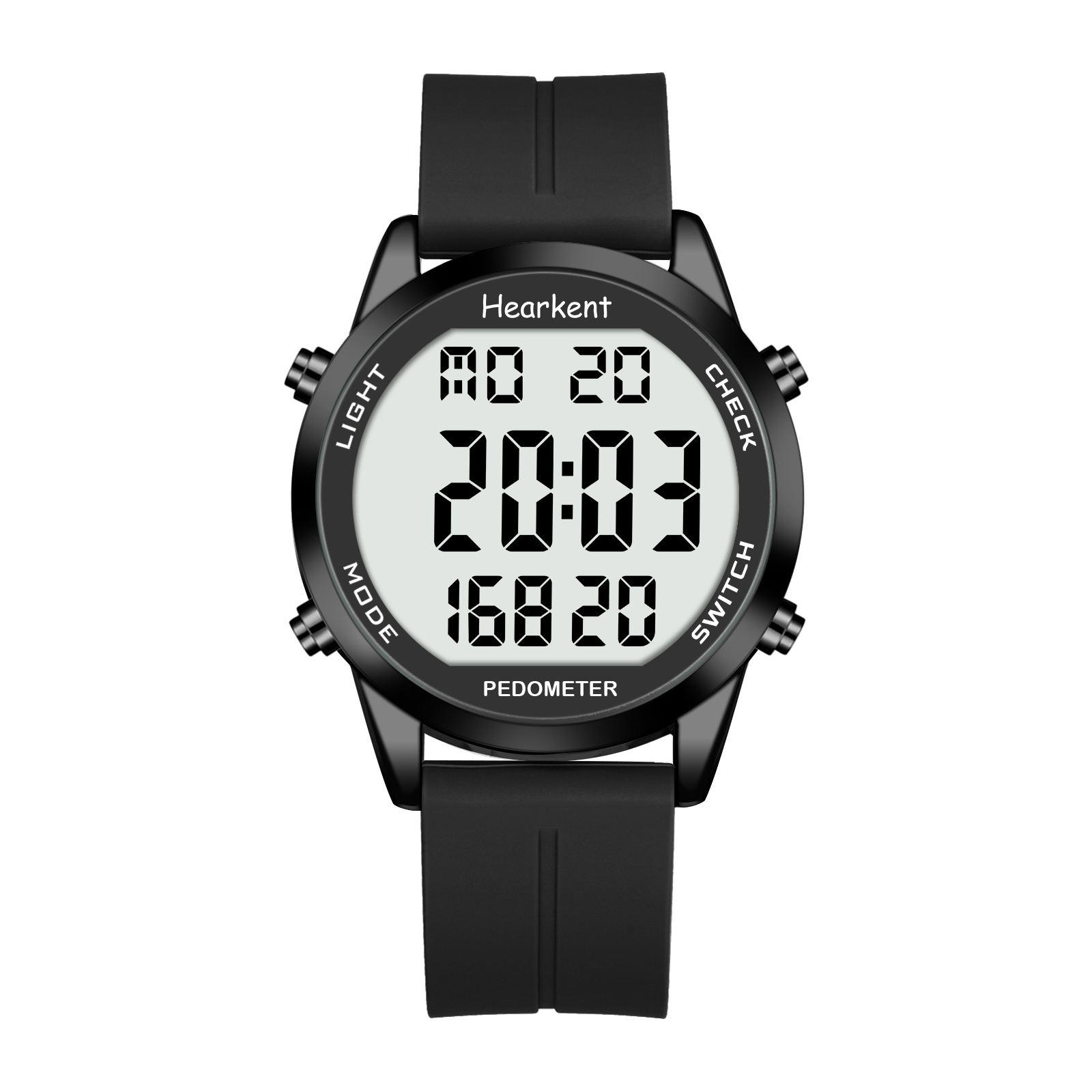 Hearkent pedômetro relógio digital masculino sem bluetooth relógios esportivos passo calorias contador andando rastreador de fitness relógio de pulso