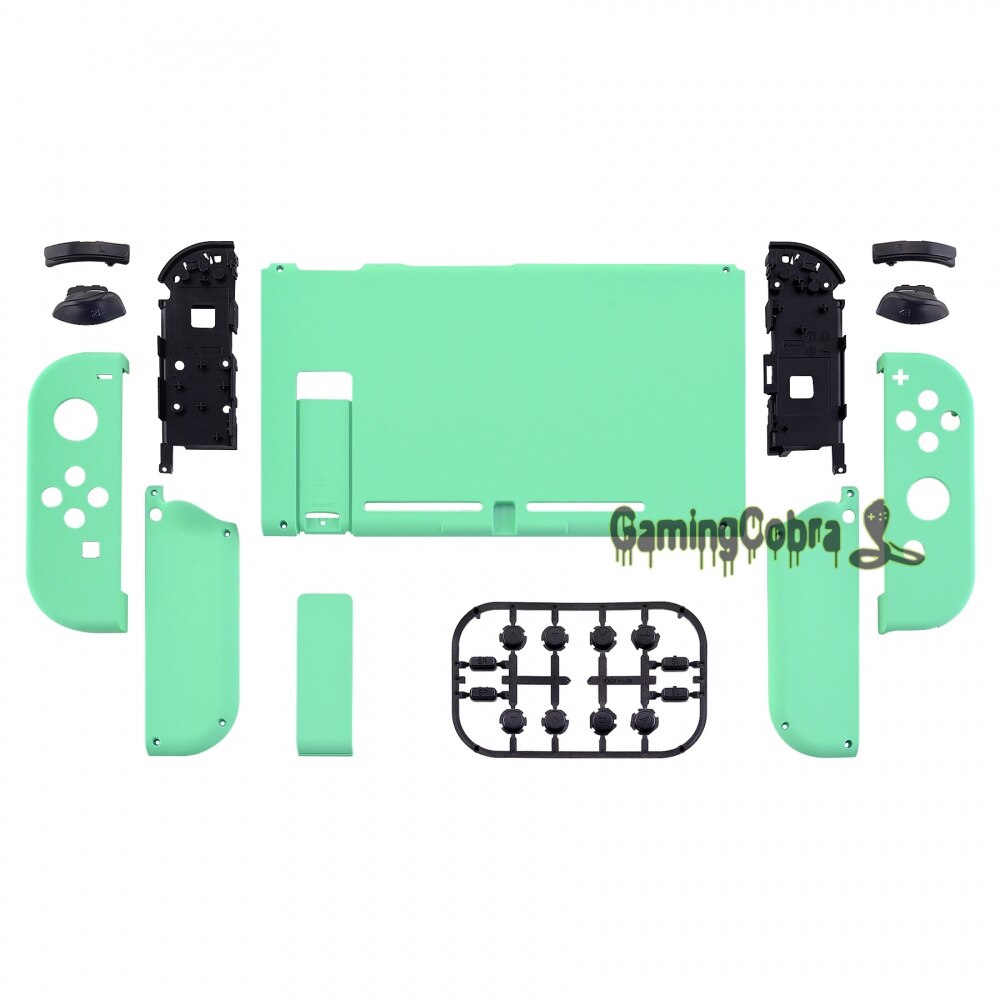 EXtremeRate-placa trasera personalizada para consola Nintendo Switch, carcasa para mando, conjunto completo de botones: Mint Green