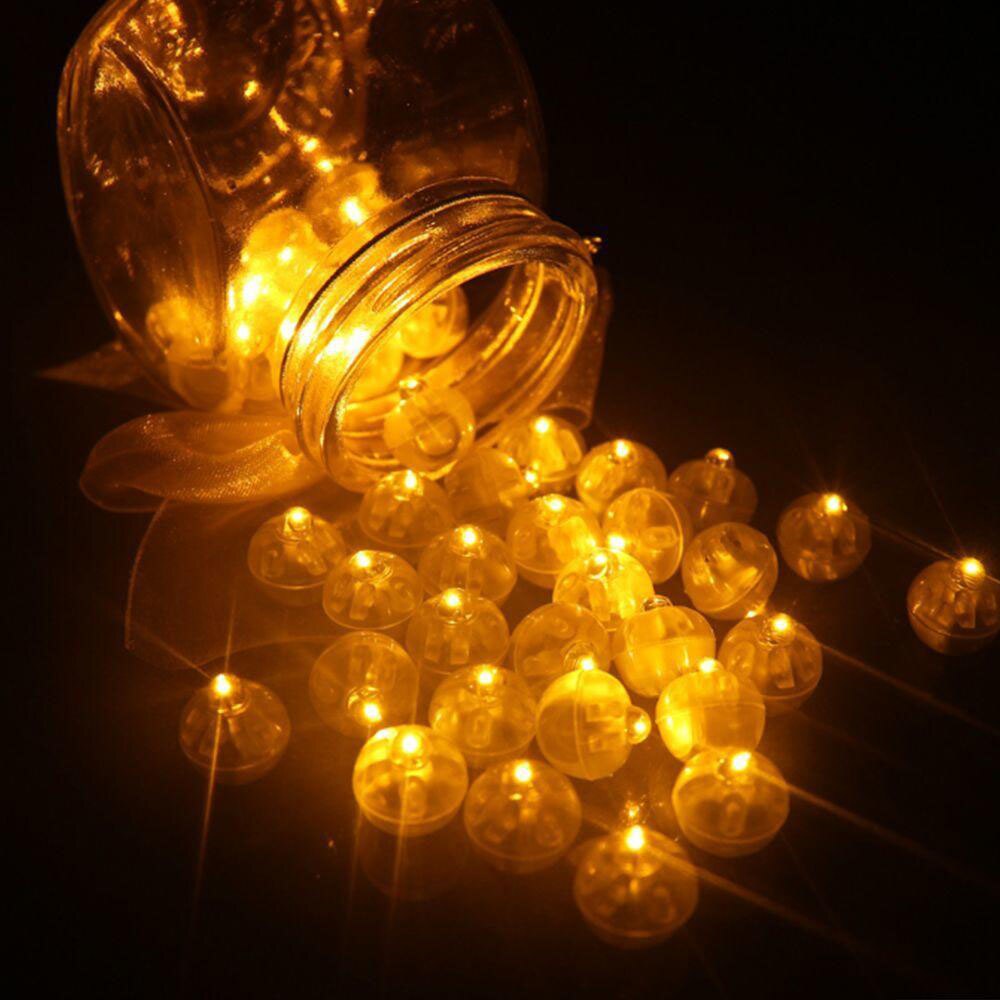 50 Uds./Flash globo lámpara cumpleaños papel linterna decoración de globos para bodas lotería alta globos brillantes LED Flash globo lámpara: Amarillo