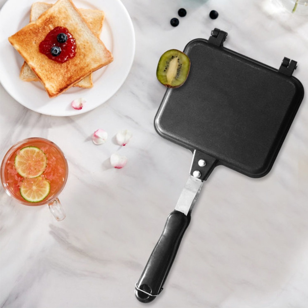 Frühstücksmaschine Antihaft-Sandwichmaker Aluminiumlegierung Abnehmbare Toast-Bratpfanne Doppelseitige Omelettepfanne für Imbissstände