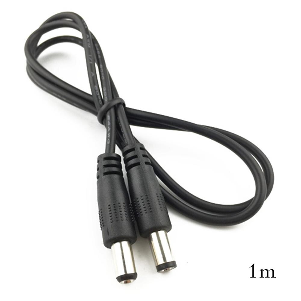 DC Power Plug 5.5 x 2.1mm Male To 5.5 x 2.1mm Male CCTV Adapter Connector Cable: 100cm