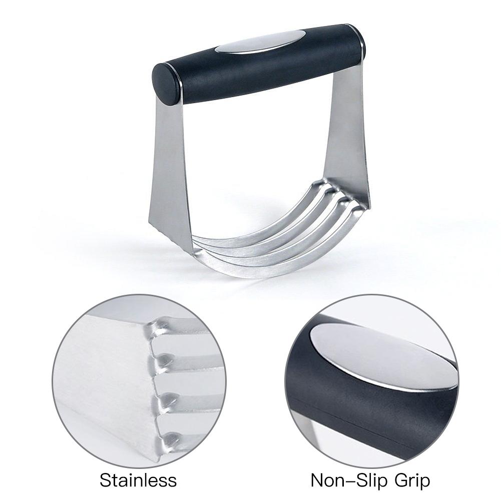Adeeing Pastry Cutter Stainless Steel and Plastic Round Hand Dough Scraper, Kitchen Ergonomic Baking Dough Blender