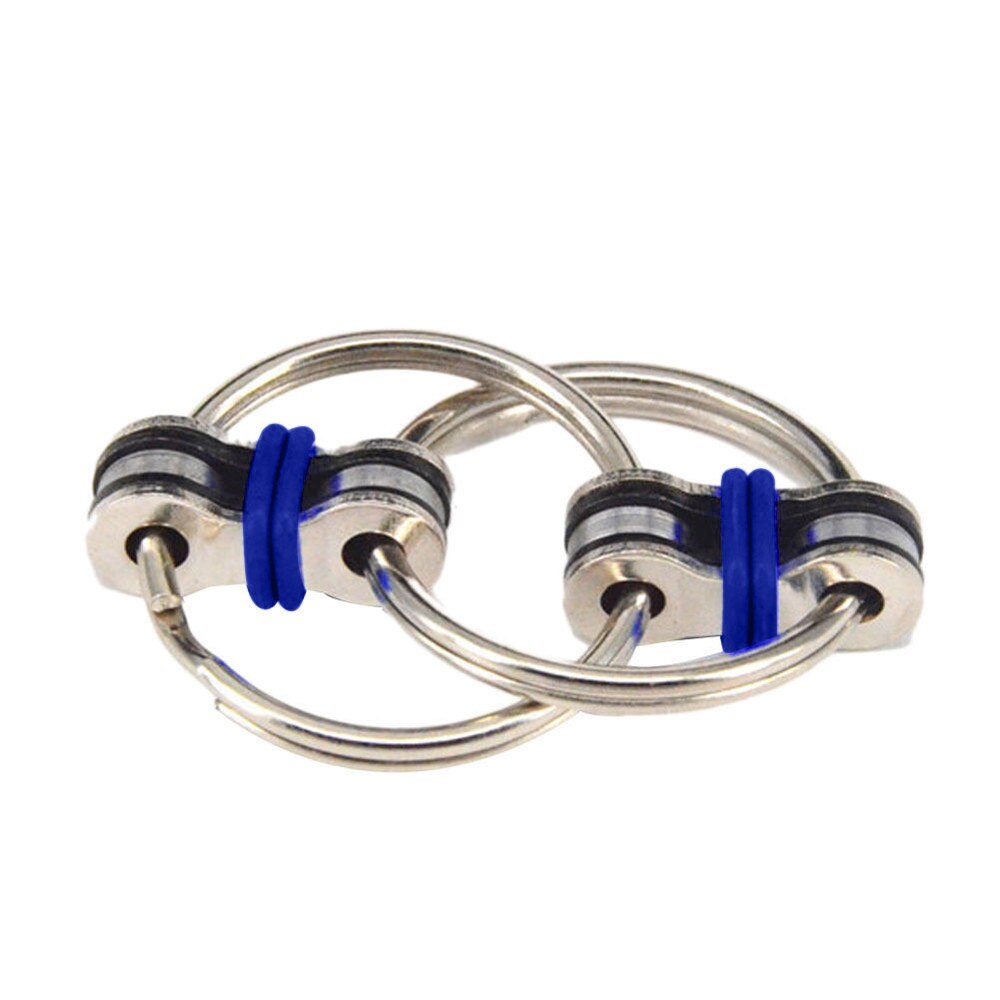 8Pc Metalen Puzzel Keten Fidget Speelgoed Voor Autisme Ketting Fidget Speelgoed Hand Spinner Sleutelhanger Zintuiglijke Speelgoed Stress Verlichten adhd Top Puzzels: Blauw