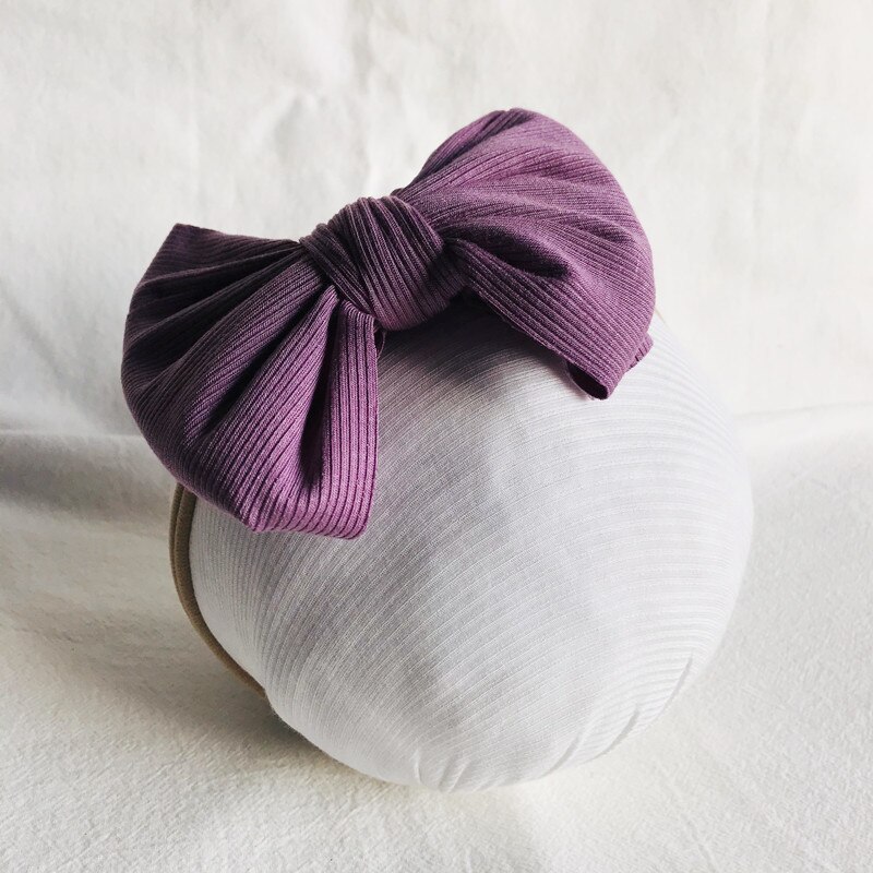 Xcqgh Mode Pasgeboren Hoofdband Peuter Baby Meisje Streep Haarband Effen Kleur Nylon Elastische
