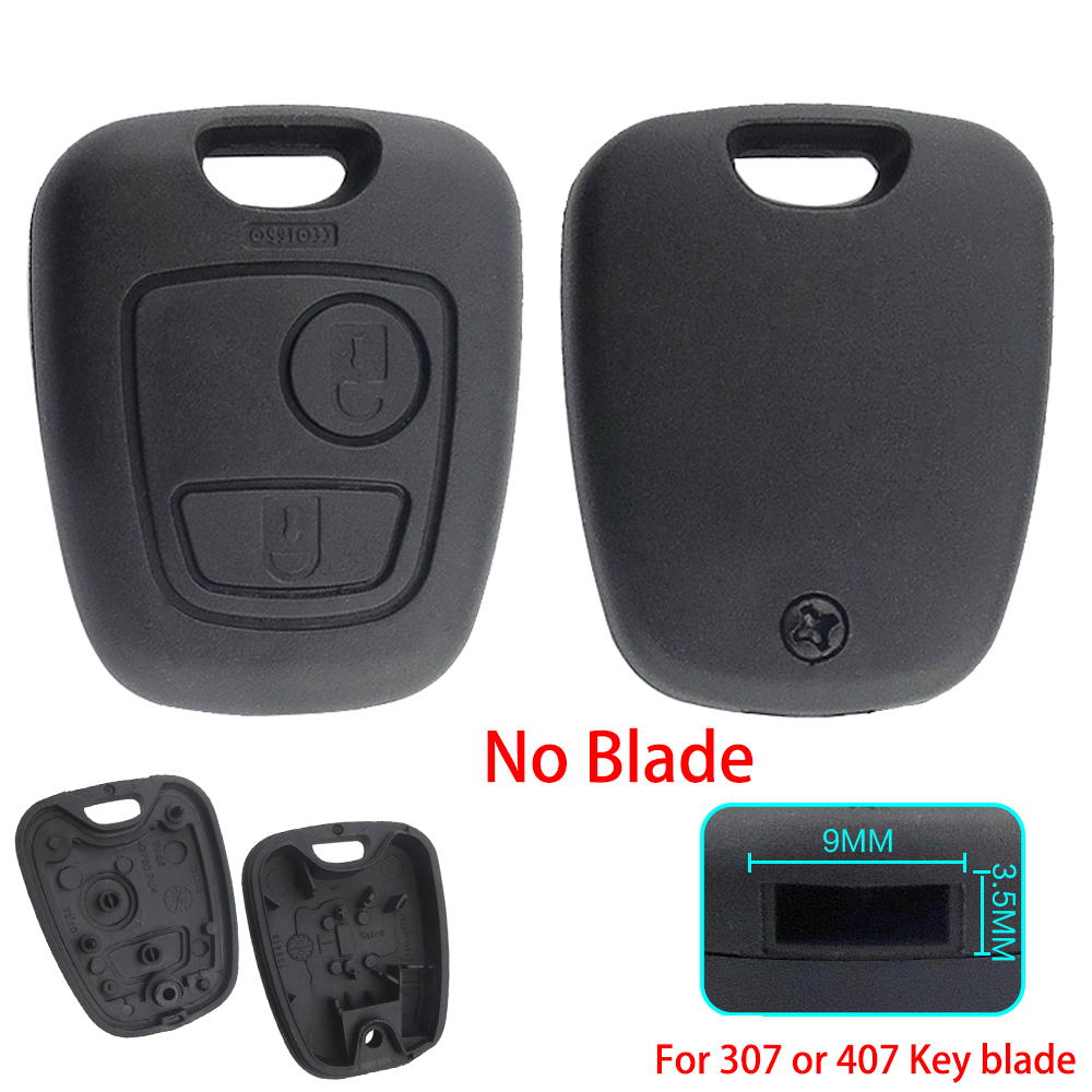 OkeyTech 2BT Remote Car Key Shell Case Fob For Peugeot 206 307 107 207 407 For Citroen C1 C2 C3 C4 XSARA Picasso Replacement Key: Type 2