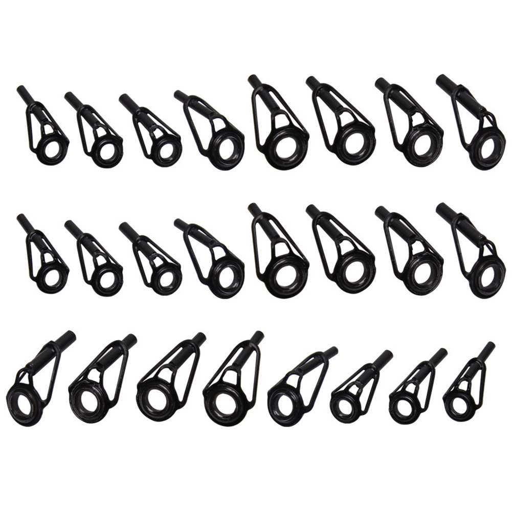 24 Stuks Hengel Tip Reparatie Kit Roestvrijstalen Keramische Ringgeleider Tips Hengel Reparatie Top Visgereedschap