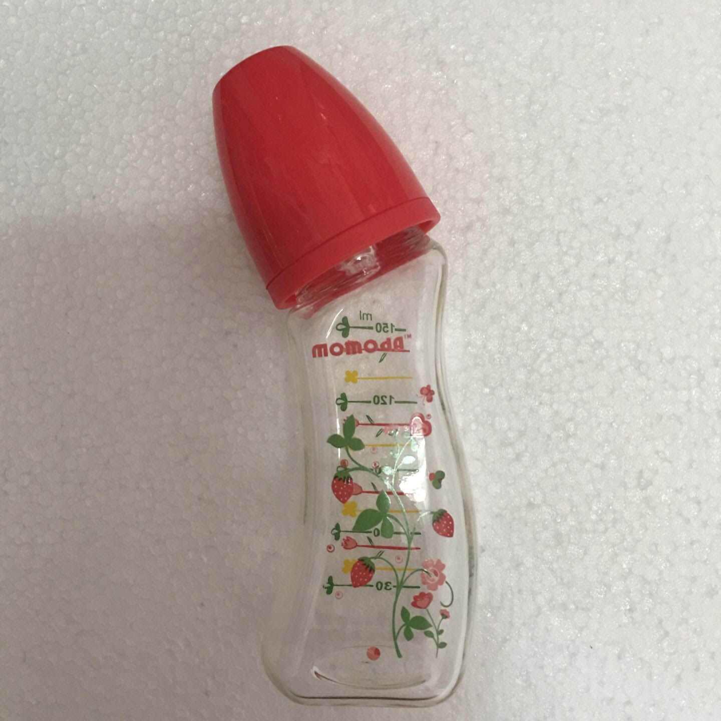 Amningsflaska för småbarn amningsflaska glas för barn nyfödda amningsflaska 150ml 240ml för babyvård: Yon 005- röd 2-150ml