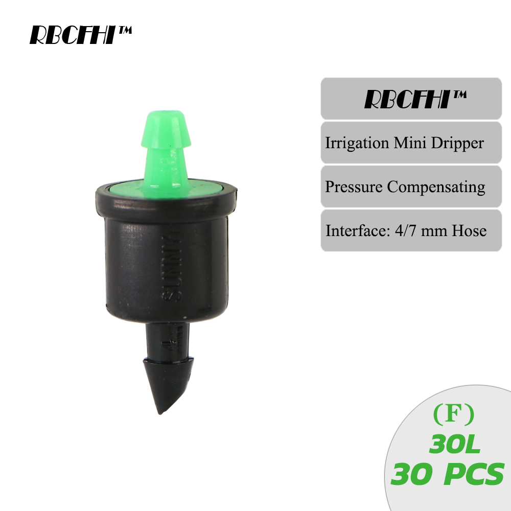 RBCFHI 4/6/8/10/20/30/40/50/60L Fixed Flow Pressure Compensating Drip Emitter Self-Cleaning Durable Garden Irrigation Dripper: Light Grey